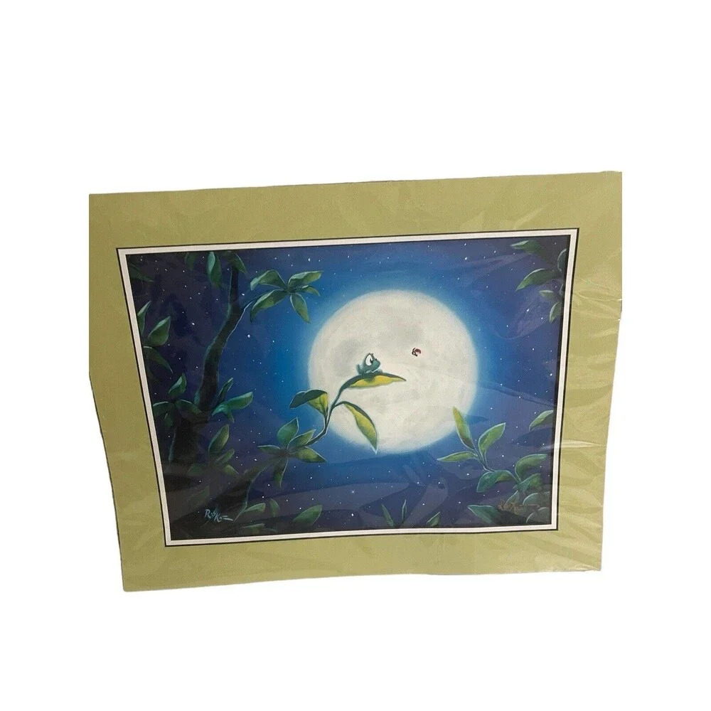 Disney Parks Rob Kaz"Moonlight Meeting" Art Print 12x16 New ULTRA RARE (4020)